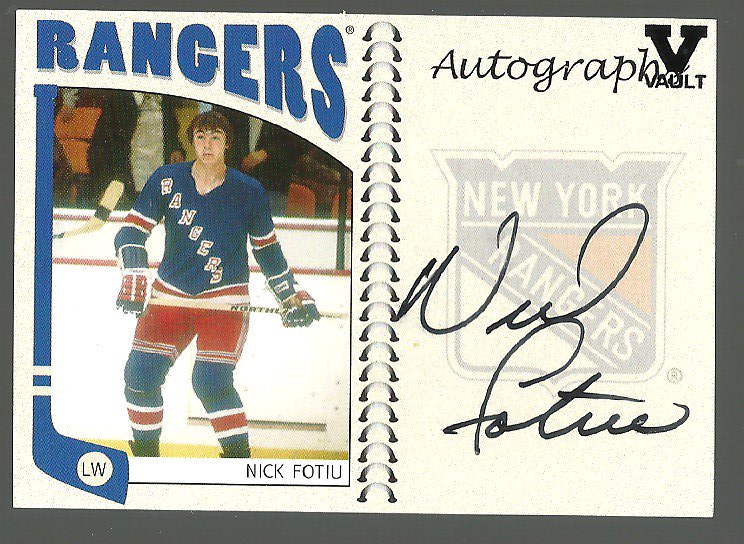 2004-05 ITG Franchises US East Autographs #ANF Nick Fotiu VAULT (image for) 2004-05 ITG Franchises US East Autographs #ANF Nick Fotiu VAULT